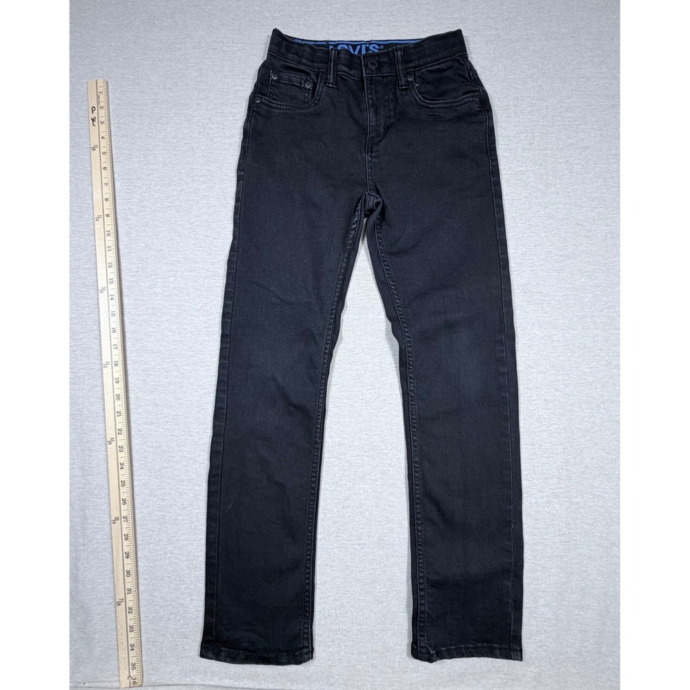 Levis 502 Regular Taper Black Jeans Boys Size 12 Reg W26 L27 Adjustable Waist